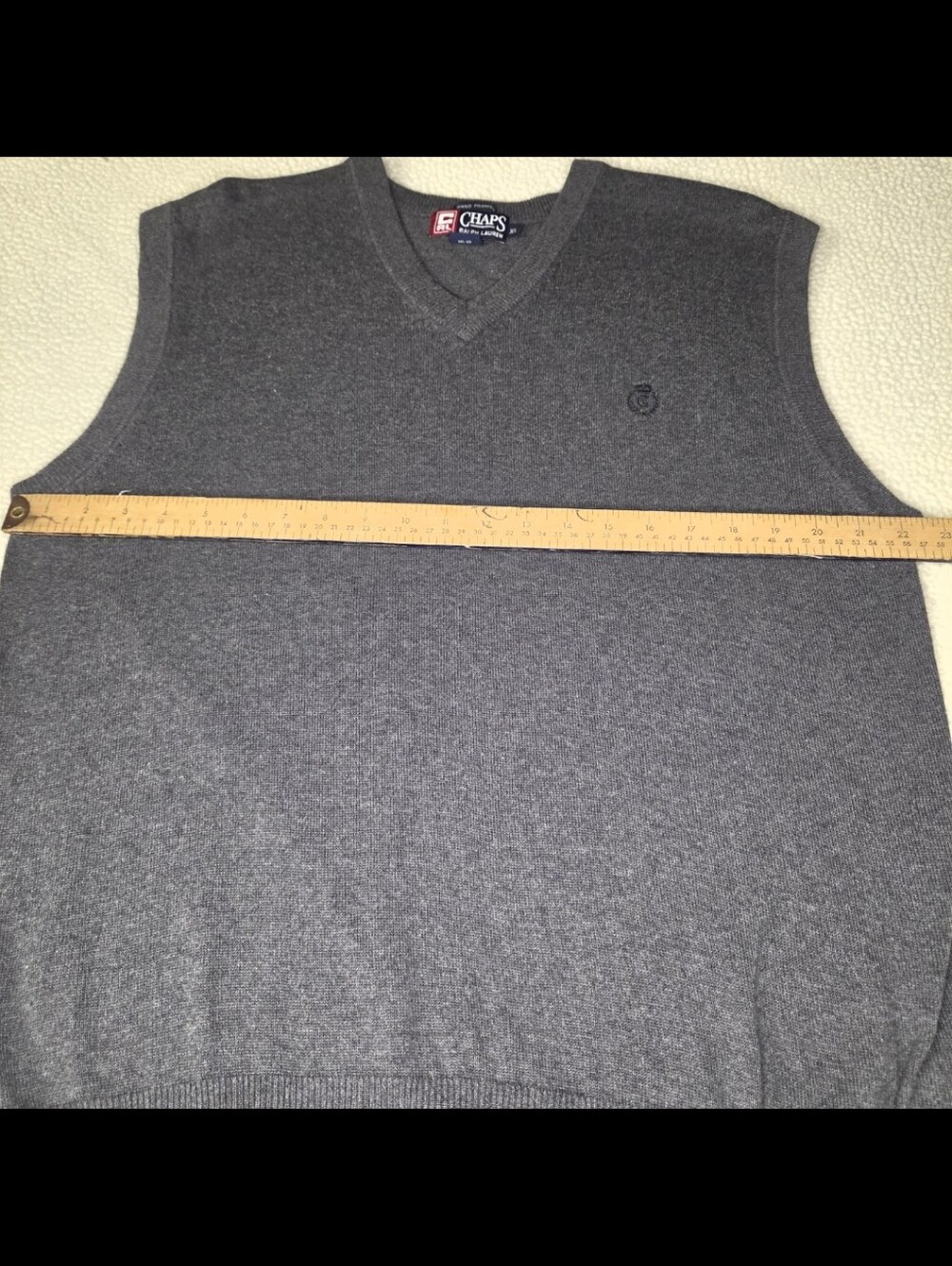 Vintage Men’s Knit Chaps Ralph Lauren Collaboration Sleeveless Sweater Vest Med - Picture 3 of 8